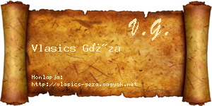 Vlasics Géza névjegykártya