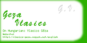 geza vlasics business card